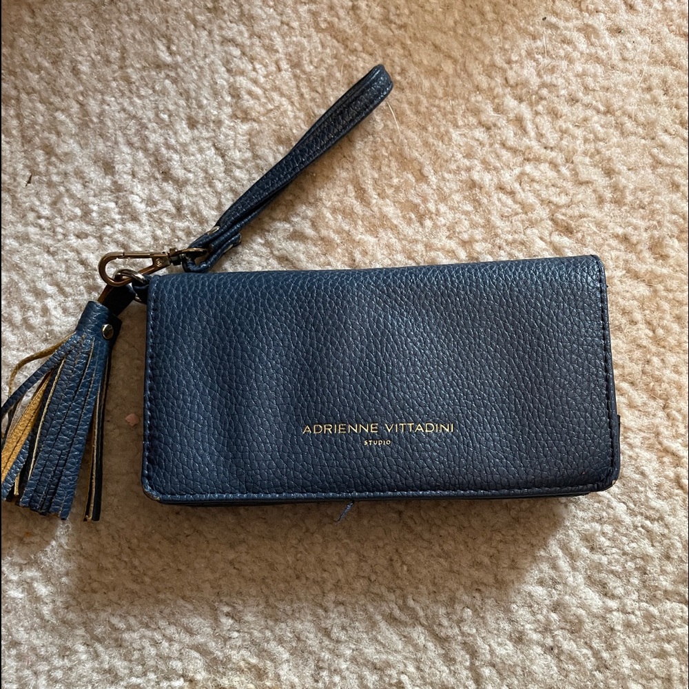 Ladies Adrianne  Vitadini Blue Leather Wallet Clutch